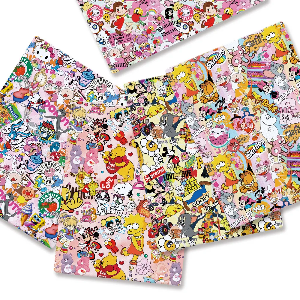 Baby Clothing Material - 폴리 에스터 코 튼 만화 패브릭