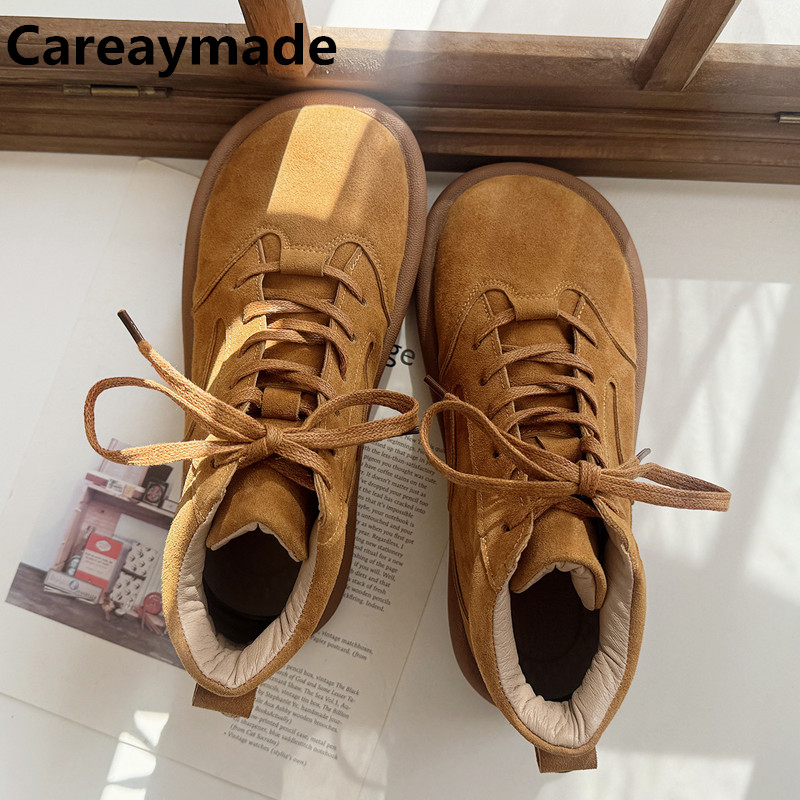 Soft Sole Booties - Careaymade-정품 가죽 넓은 발가락 두꺼운 밑창