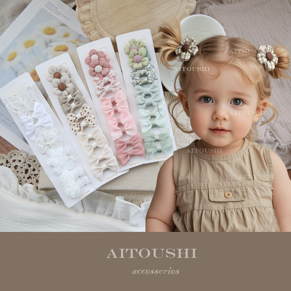 10개/세트 여자아이용 헤어 액세서리, 전체 커버리지  - Baby Clothing Material 리뷰 및 가격