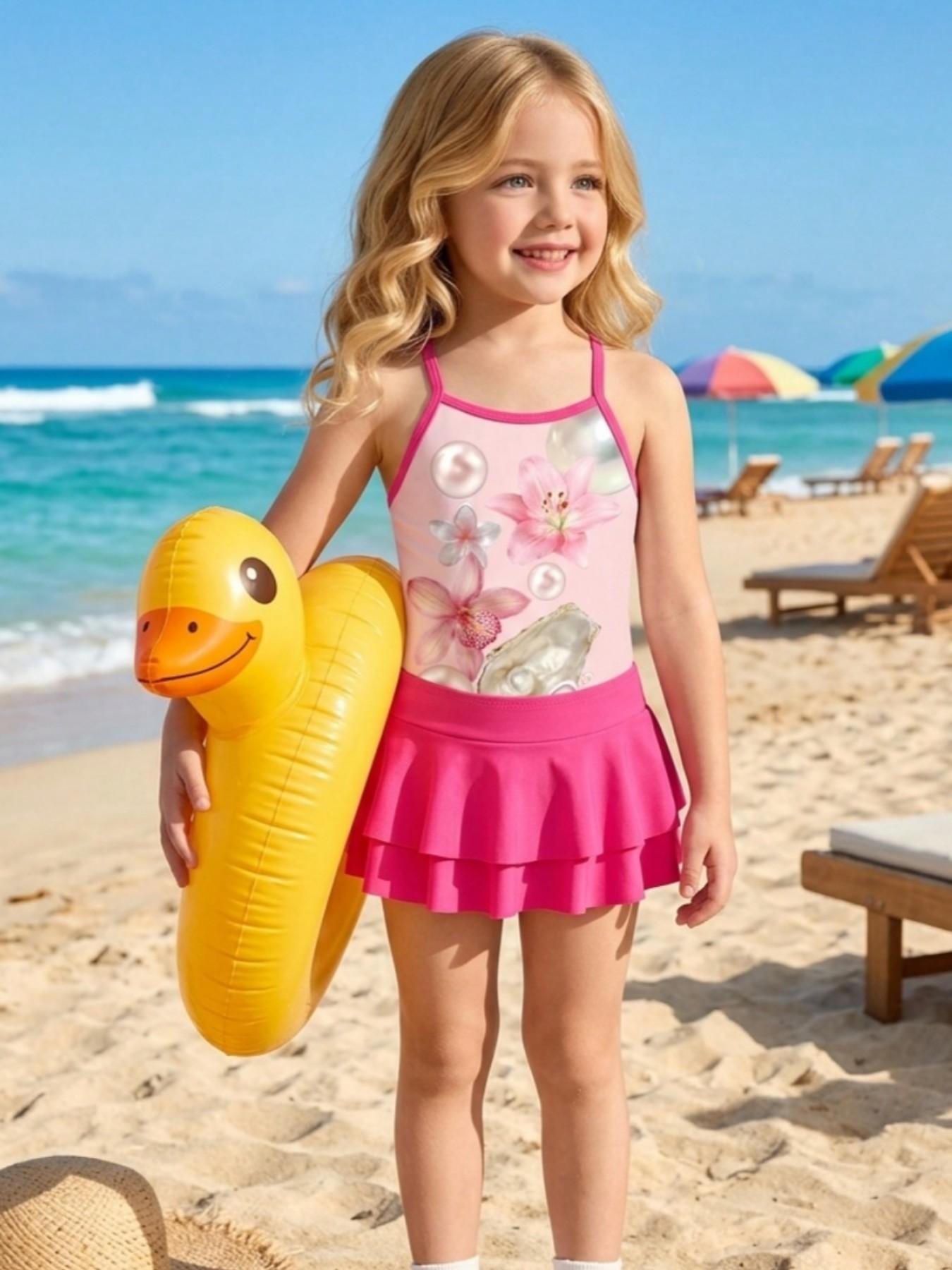 여아 여름 캐주얼 수영복, 여아 서스펜더 원피스 수영복 - Baby Clothing For Sale 리뷰 및 가격