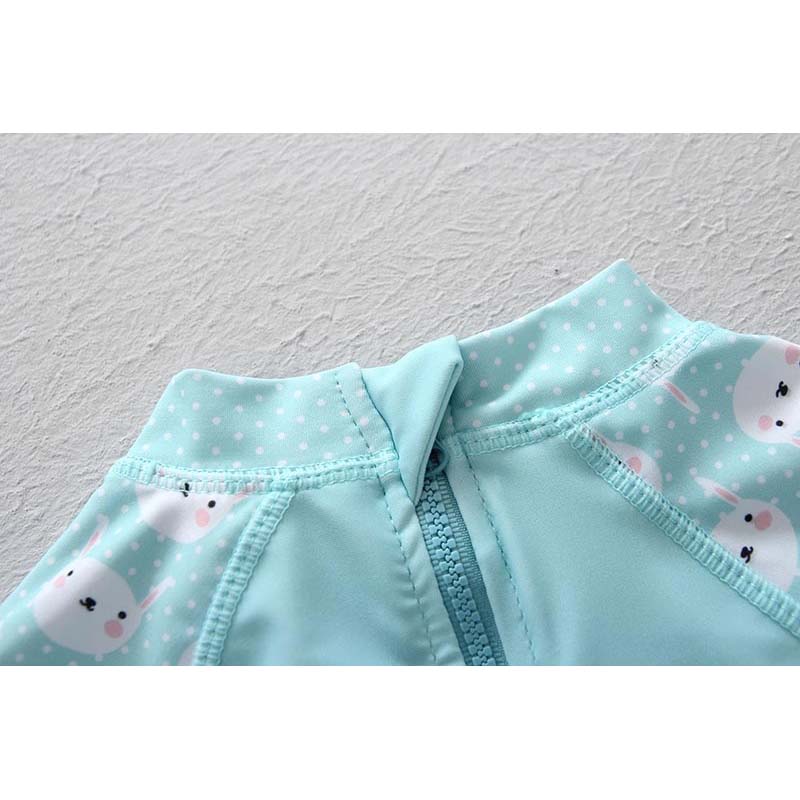 어린이 UV UPF50 + 블루 수영복 소녀 모자와 토 - Baby Swimwear Uv 리뷰 및 가격