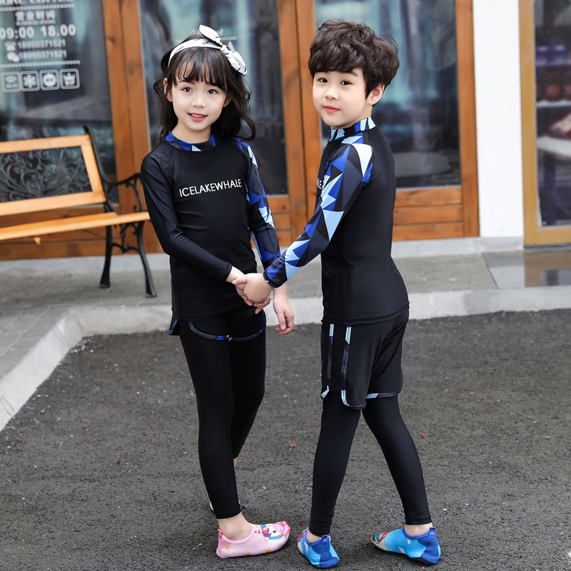 3피스 여아 스플릿 다이빙 수트 UV 자외선 차단 긴팔 - Baby Swimwear Uv 리뷰 및 가격