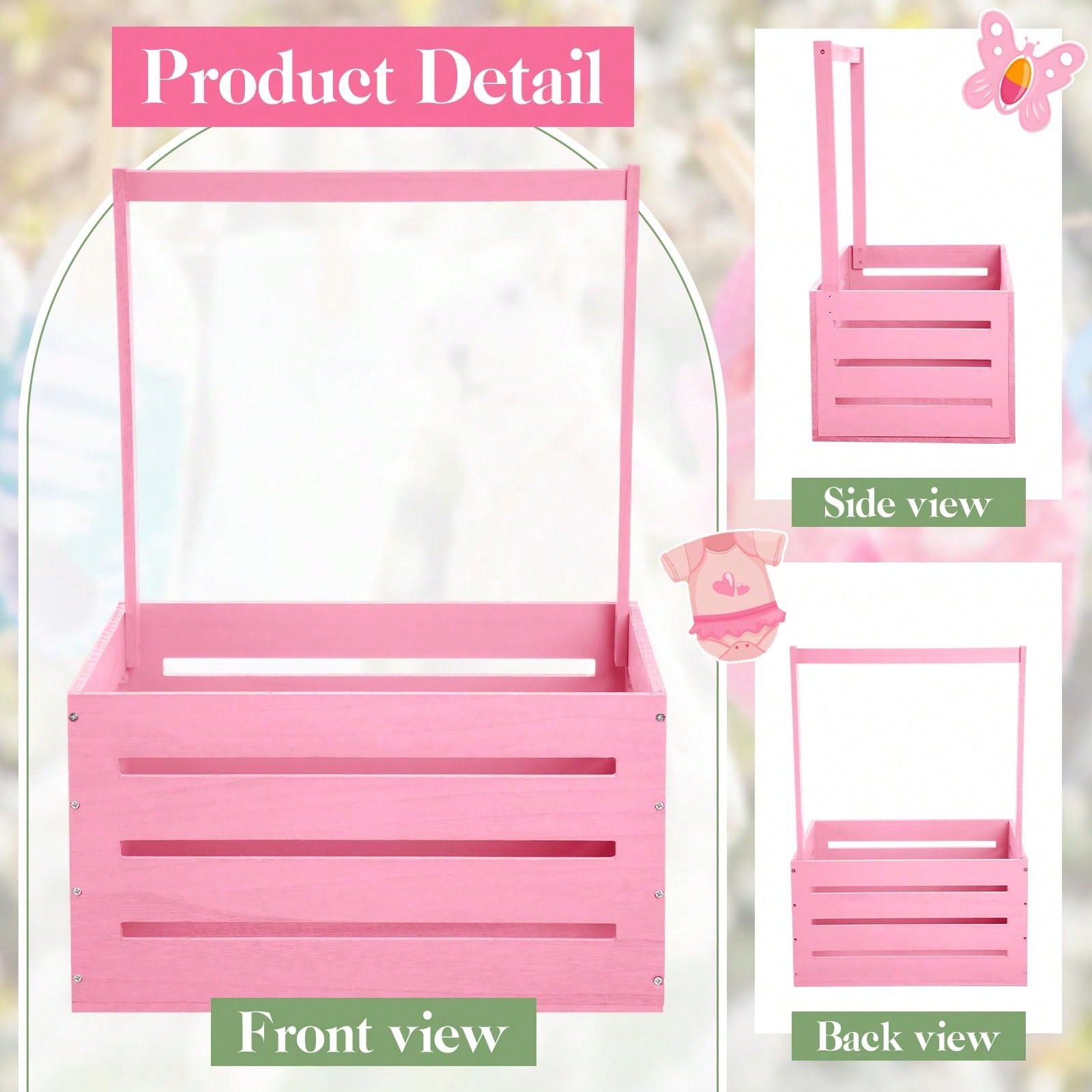 나무로 만든 베이비 샤워 상자 옷장 귀여운 핑크색 나무 - Baby Clothing Rack Gift 리뷰 및 가격