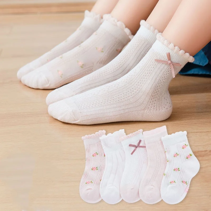 어린이 양말 5 짝/몫 봄 여름 면화 소녀 양말 어린이 - Baby Clothing Patterns Free 리뷰 및 가격