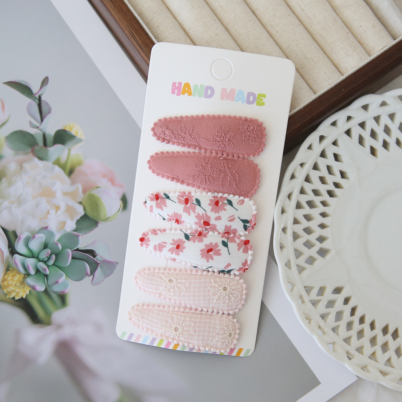 6개 패브릭 헤어 클립 꽃무늬 프린트 면 합금 헤어 사 - Baby Clothing Material 리뷰 및 가격