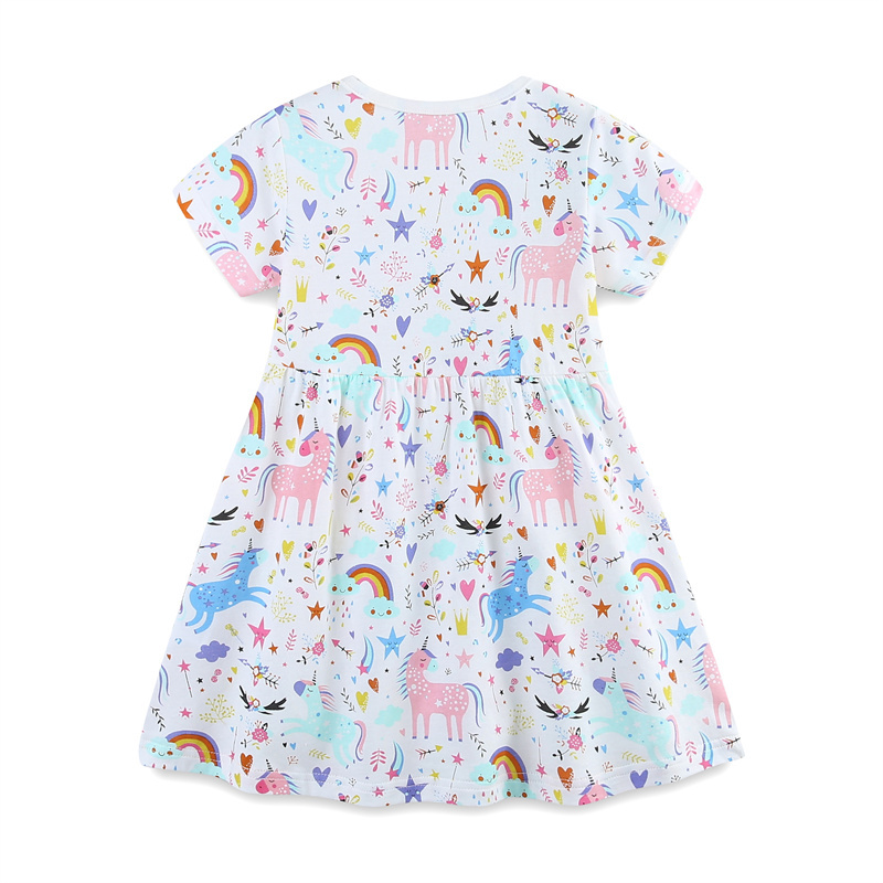 2-7T 점핑 미터 레인보우 반팔 아기 공주 드레스 여 - Baby Clothing Patterns Free 리뷰 및 가격