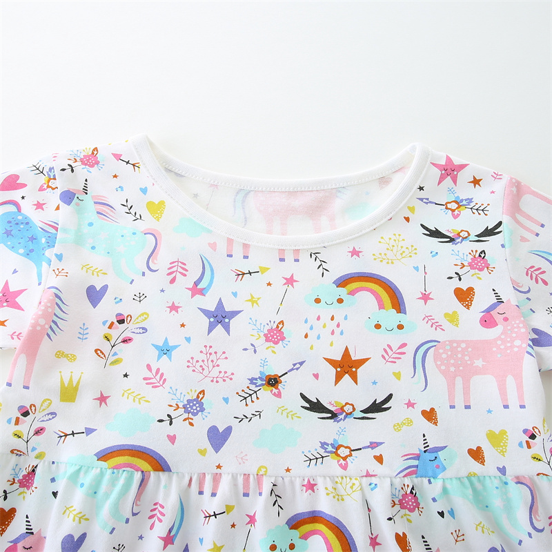 2-7T 점핑 미터 레인보우 반팔 아기 공주 드레스 여 - Baby Clothing Patterns Free 리뷰 및 가격