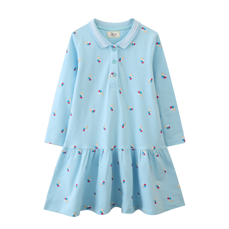 점핑 미터 2-7세 여아용 긴팔 드레스 아이스크림 프린 - Baby Clothing Patterns Free 리뷰 및 가격