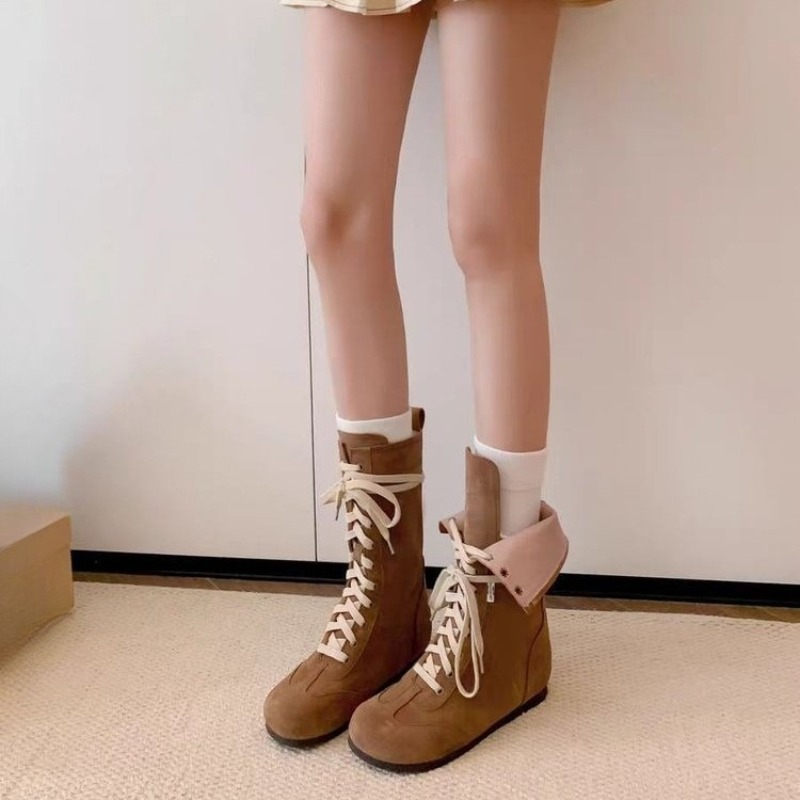 패션 인사이드 키높이 부티 가을 신상 라운드 토 레이스 - Soft Sole Booties 리뷰 및 가격