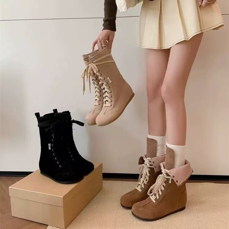 패션 인사이드 키높이 부티 가을 신상 라운드 토 레이스 - Soft Sole Booties 리뷰 및 가격