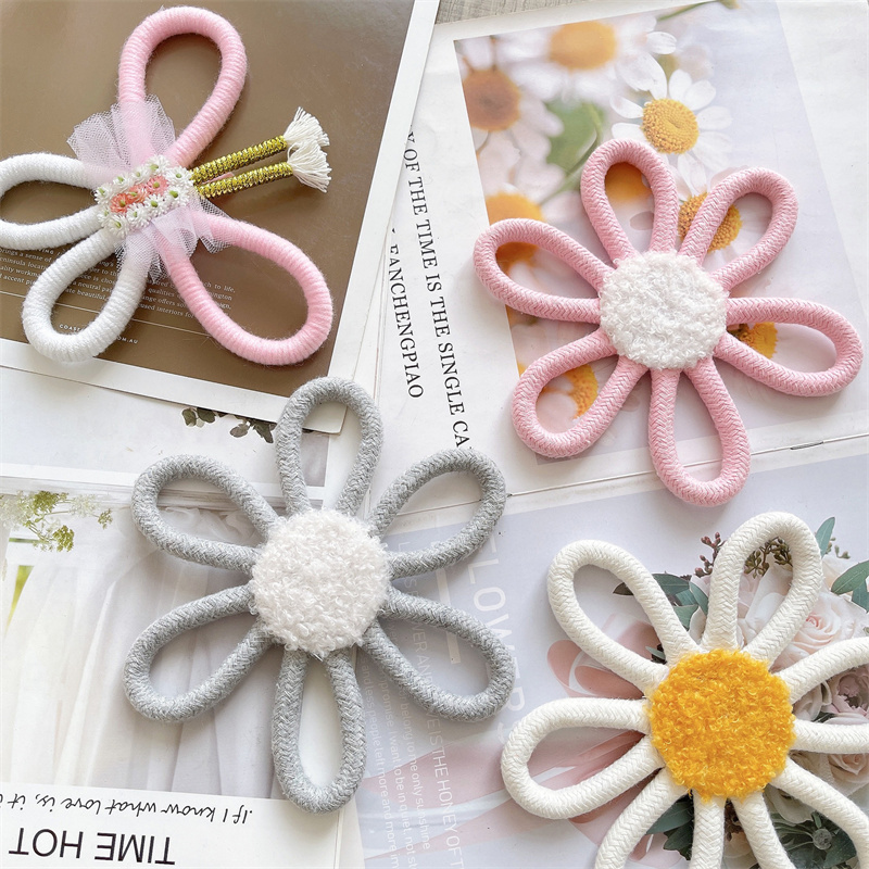 코튼 로프 짠 데이지 꽃 벽 장식, 보헤미안 마크라메  - Baby Clothing Material 리뷰 및 가격