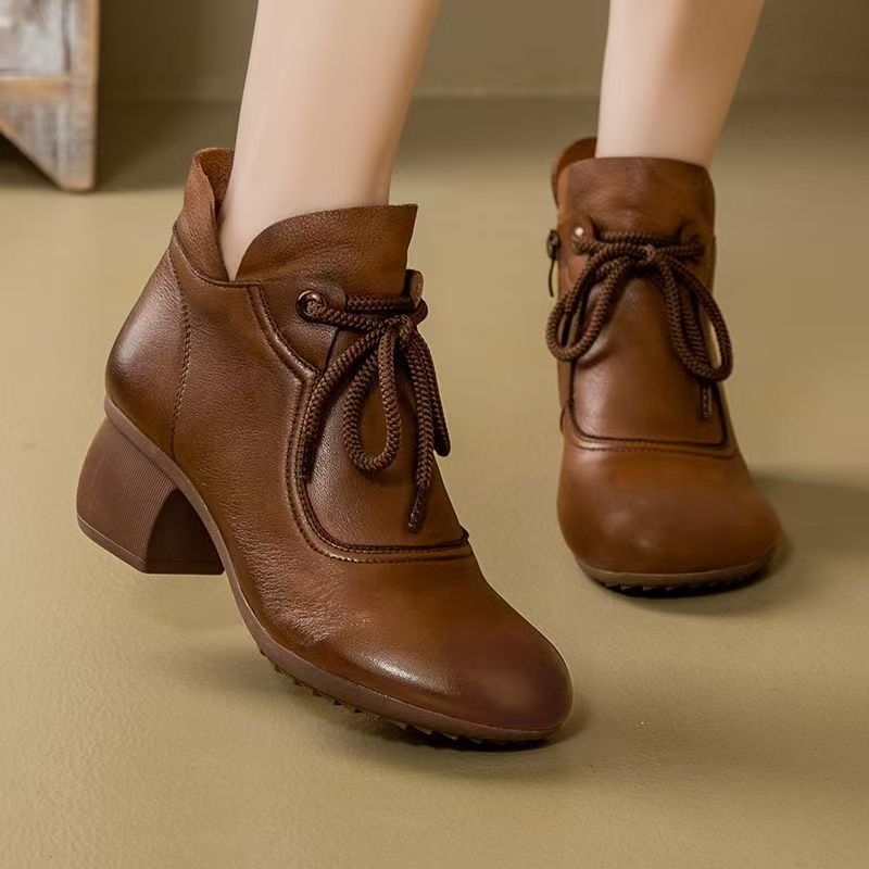 여성용 가을 겨울 신상 가죽 레이스업 앵클 부츠 부드러 - Soft Sole Booties 리뷰 및 가격