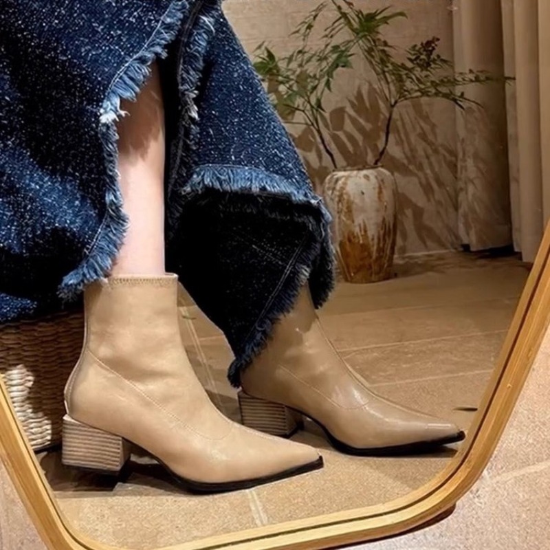 웨스턴 스타일의 굽이 있는 부티, 가을 신상품, 뾰족한 - Soft Sole Booties 리뷰 및 가격