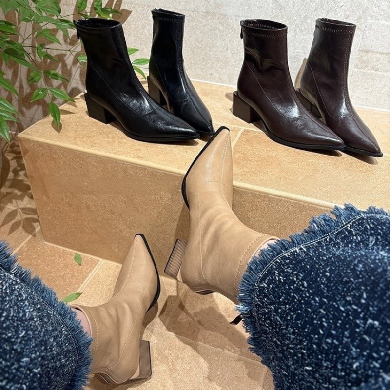 웨스턴 스타일의 굽이 있는 부티, 가을 신상품, 뾰족한 - Soft Sole Booties 리뷰 및 가격